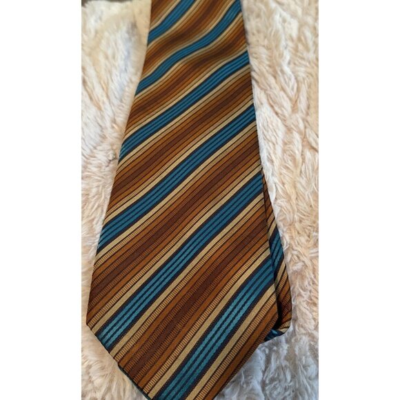 RYKIEL HOMME‎  Made In Italy Gold/ Copper  Men’s Silk  Tie  Ex. Cond - Picture 1 of 3